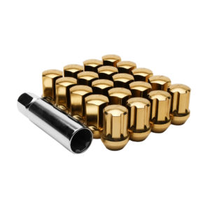 Lug Nuts with lock key Gold m12x1.25 m12x1.5
