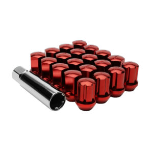 Lug Nuts Red with Lock Key